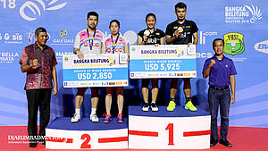 Juara ganda campuran Bangka Belitung Indonesia Masters 2018 BWF Tour Super 100.