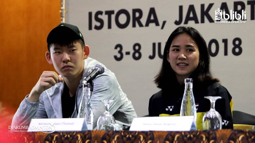 Liu Yuchen di Konferensi press Blibli Indonesia Open 2018 Liu Yuchen di Konferensi press Blibli Indonesia Open 2018