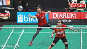 Agripina Primarahmanto Putera/Nadiya MelatiAgripina Primarahmanto Putera/Nadiya Melati (PB Berkat Abadi Banjarmasin/PB Pertamina Fastron) menyambut pengembalian.