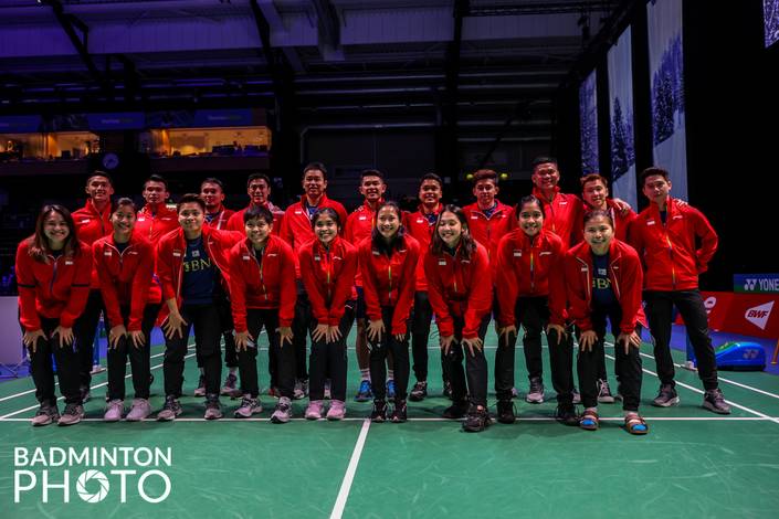 Skuad Indonesia di Piala Sudirman 2021 (Foto: Badminton Photo/Raphael Sachetat) Skuad Indonesia di Piala Sudirman 2021 (Foto: Badminton Photo/Raphael Sachetat)