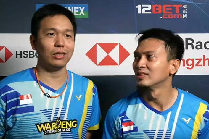 Hendra Setiawan/Mohammad Ahsan (Tangkapan Layar BWF TV) Hendra Setiawan/Mohammad Ahsan (Tangkapan Layar BWF TV)