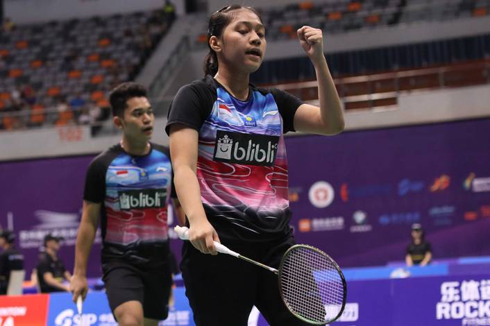 Selebrasi Leo Rolly Carnando/Indah Cahya Sari Jamil (Indonesia). Selebrasi Leo Rolly Carnando/Indah Cahya Sari Jamil (Indonesia).