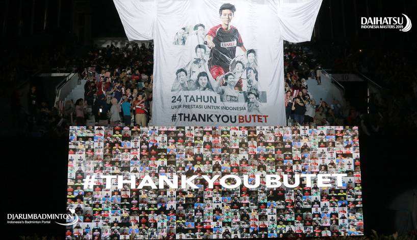 Apresiasi untuk Liliyana Natsir dalam acara perpisahan di Istora. Apresiasi untuk Liliyana Natsir dalam acara perpisahan di Istora.