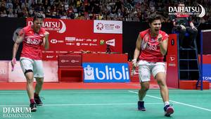 Greysia Polii/Apriyani Rahayu (Indonesia) saat tampil di ajang Daihatsu Indonesia Masters 2020 BWF World Tour Super 500.