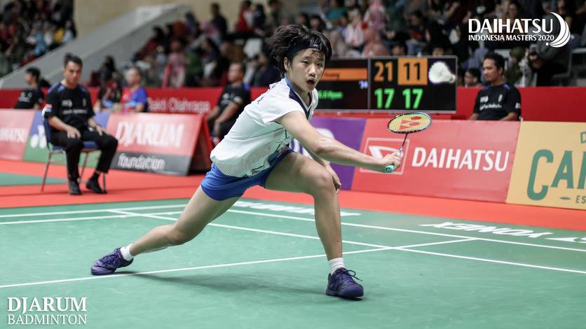 An Se Young (Korea) bersiap menghadang serangan. An Se Young (Korea) bersiap menghadang serangan.