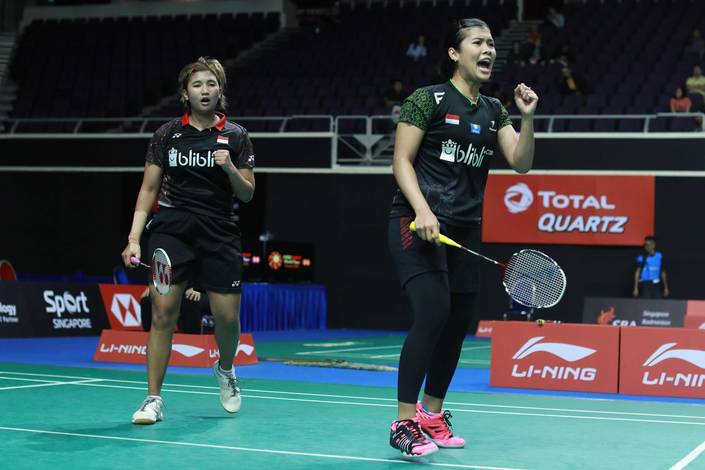 Selebrasi kemenangan Jauza Fadhila Sugiarto/Yulfira Barkah (Indonesia). Selebrasi kemenangan Jauza Fadhila Sugiarto/Yulfira Barkah (Indonesia).