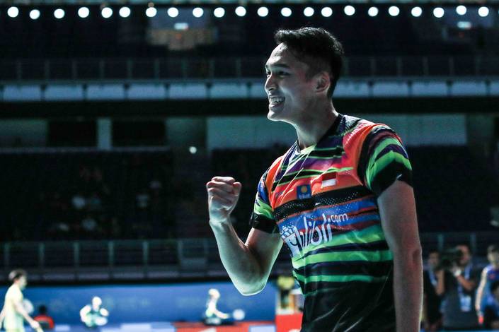 Selebrasi Jonatan Christie (Indonesia). Selebrasi Jonatan Christie (Indonesia).