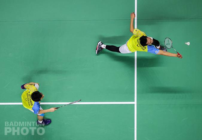 Ganda putra Indonesia, Hendra Setiawan/Mohammad Ahsan menyambut pengembalian. (Copyright: Badmintonphoto | Courtesy of BWF) Ganda putra Indonesia, Hendra Setiawan/Mohammad Ahsan menyambut pengembalian. (Copyright: Badmintonphoto | Courtesy of BWF)