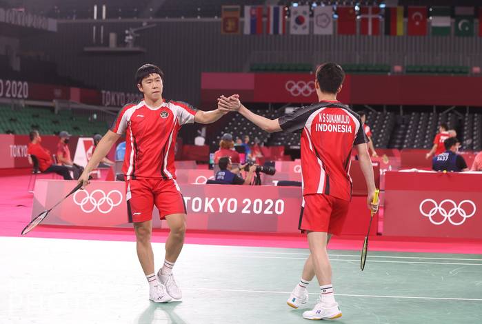 Selebrasi ganda putra Indonesia, Kevin Sanjaya Sukamuljo/Marcus Fernaldi Gideon. (Foto: BADMINTONPHOTO - Yves Lacroix) Selebrasi ganda putra Indonesia, Kevin Sanjaya Sukamuljo/Marcus Fernaldi Gideon. (Foto: BADMINTONPHOTO - Yves Lacroix)