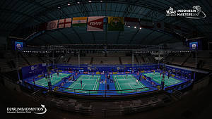 Suasana persiapan di GOR Ken Arok, Malang.