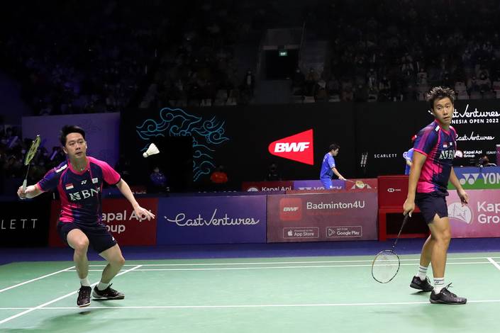 Kevin Sanjaya Sukamuljo/Marcus Fernaldi Gideon (Djarum Badminton) Kevin Sanjaya Sukamuljo/Marcus Fernaldi Gideon (Djarum Badminton)