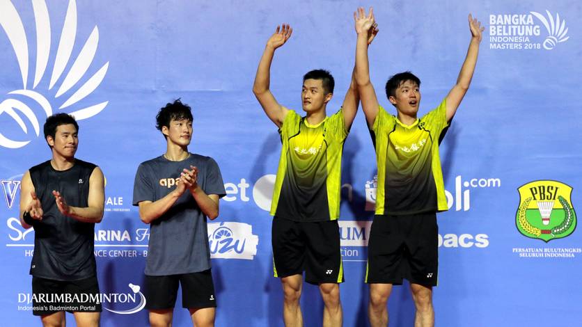Chang Ko-Chi/Lu Chia Pin juara ganda putra Bangka Belitung Indonesia Masters 2018 BWF Tour Super 100. Chang Ko-Chi/Lu Chia Pin juara ganda putra Bangka Belitung Indonesia Masters 2018 BWF Tour Super 100.