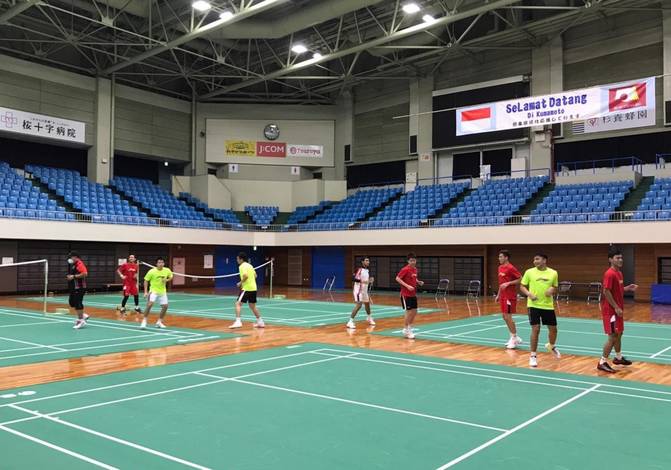 Tim bulutangkis Indonesia saat menjalani pemusatan latihan di Prefektur Kumamoto, Jepang. (Foto: PP PBSI)