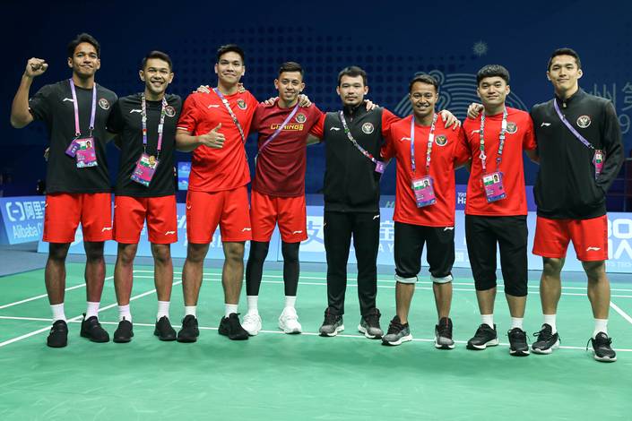 Tim putra Indonesia pada Asian Games Hangzhou 2022 (Humas PP PBSI) Tim putra Indonesia pada Asian Games Hangzhou 2022 (Humas PP PBSI)