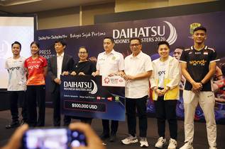 Sesi foto jumpa pers Indonesia Masters 2025 (Djarum Badminton/Haikal Musyaffa Tasdik) Sesi foto jumpa pers Indonesia Masters 2025 (Djarum Badminton/Haikal Musyaffa Tasdik)