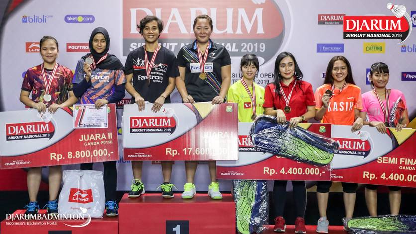 Nadiya Melati/Tiara Rosalia Nuraidah (PB Pertamina Fastron) juara ganda dewasa putri Djarum Sirkuit Nasional Li-ning Sulawesi Utara Open 2019. Nadiya Melati/Tiara Rosalia Nuraidah (PB Pertamina Fastron) juara ganda dewasa putri Djarum Sirkuit Nasional Li-ning Sulawesi Utara Open 2019.