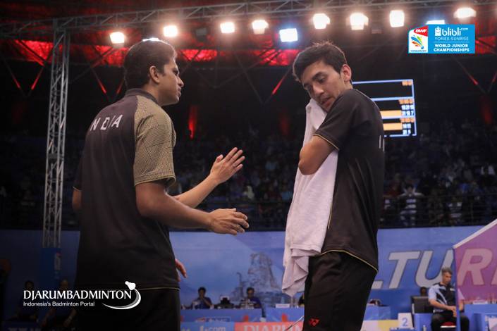 Pebulutangkis tunggal putra India, Lakshya Sen (kanan) saat tampil di ajang BWF World Junior Championships 2017. Pebulutangkis tunggal putra India, Lakshya Sen (kanan) saat tampil di ajang BWF World Junior Championships 2017.