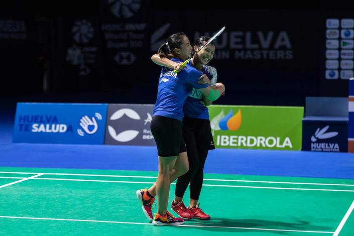 Selebrasi kemenangan Yulfira Barkah/Febby Valencia Dwijayanti Gani (Indonesia). (Foto: Badminton Spain) Selebrasi kemenangan Yulfira Barkah/Febby Valencia Dwijayanti Gani (Indonesia). (Foto: Badminton Spain)