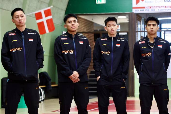 Indra Wijaya, Moh. Zaki Ubaidillah, Raymond Indra, & Sabar Karyaman Gutama (Humas PP PBSI)