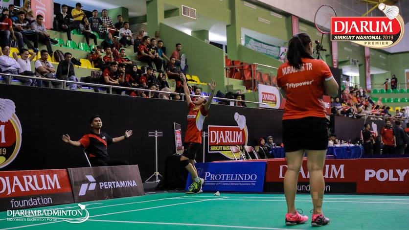 Selebrasi kemenangan Nadiya Melati/Tiara Rosalia Nuraidah (Pertamina Fastron). Selebrasi kemenangan Nadiya Melati/Tiara Rosalia Nuraidah (Pertamina Fastron).