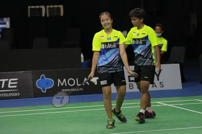 Ekspresi Meilysa Trias Puspita Sari/Rachel Allessya Rose (tim Banteng). Ekspresi Meilysa Trias Puspita Sari/Rachel Allessya Rose (tim Banteng).
