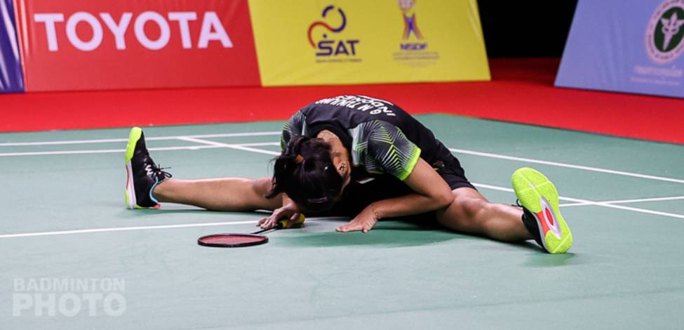 Ekspresi kekecewaan Gregoria Mariska Tunjung (Indonesia). (Copyright: Badmintonphoto | Courtesy of BWF) Ekspresi kekecewaan Gregoria Mariska Tunjung (Indonesia). (Copyright: Badmintonphoto | Courtesy of BWF)