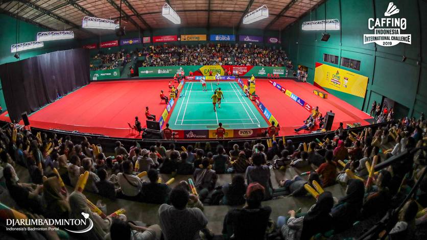 Suasana partai final Caffino Indonesia International Challenge 2019. Suasana partai final Caffino Indonesia International Challenge 2019.