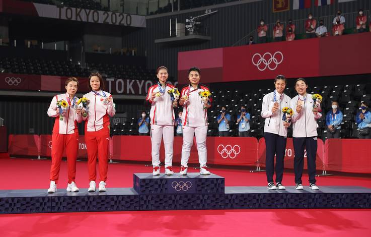 Ganda putri Korea, Kim Soyeong/Kong Heeyong (kanan) berhasil meraih medali perunggu Olimpiade Tokyo 2020. (Foto: BADMINTONPHOTO - Yves Lacroix) Ganda putri Korea, Kim Soyeong/Kong Heeyong (kanan) berhasil meraih medali perunggu Olimpiade Tokyo 2020. (Foto: BADMINTONPHOTO - Yves Lacroix)