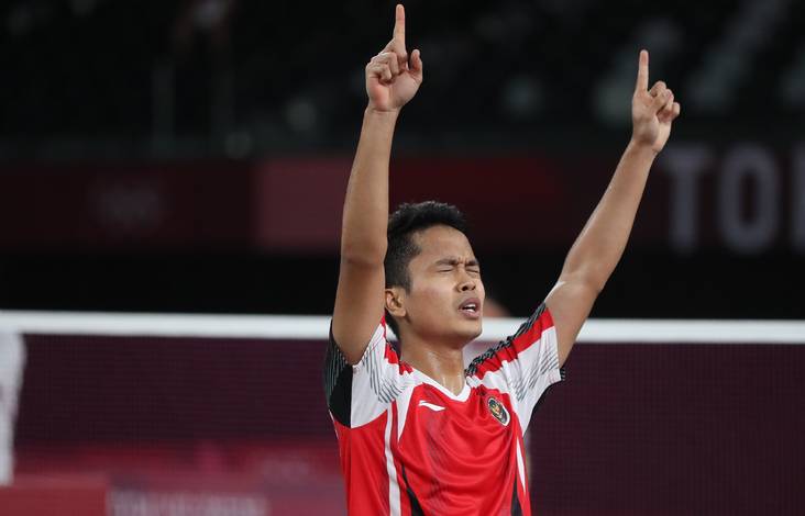 Selebrasi kemenangan Anthony Sinisuka Ginting (Indonesia). (Foto: BADMINTONPHOTO - Yves Lacroix) Selebrasi kemenangan Anthony Sinisuka Ginting (Indonesia). (Foto: BADMINTONPHOTO - Yves Lacroix)