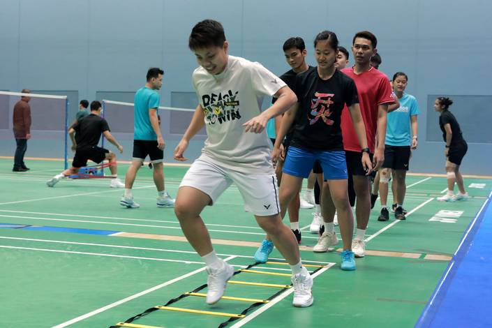 Latihan perdana tim Indonesia jelang Kejuaraan Dunia 2023 di Denmark (Humas PP PBSI) Latihan perdana tim Indonesia jelang Kejuaraan Dunia 2023 di Denmark (Humas PP PBSI)