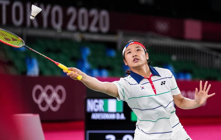 An Se Young (Korea) menyambut pengembalian. (Foto: BADMINTONPHOTO - Shi Tang)