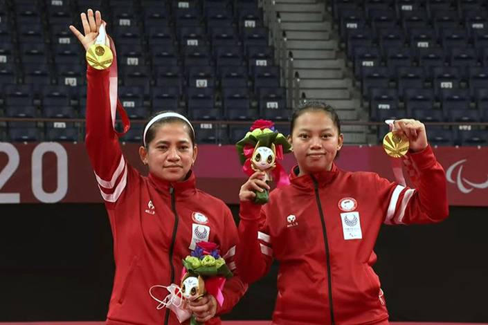 Leani Ratri Oktila & Khalimatus Sadiyah (Foto: @asianparalympic) Leani Ratri Oktila & Khalimatus Sadiyah (Foto: @asianparalympic)