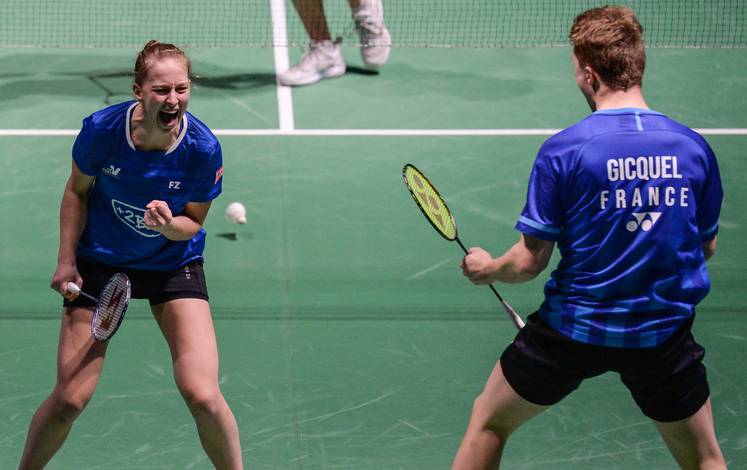 Selebrasi kemenangan Thom Giquel/Delphine Delrue (Prancis). (Foto: bwfbadminton.com) Selebrasi kemenangan Thom Giquel/Delphine Delrue (Prancis). (Foto: bwfbadminton.com)