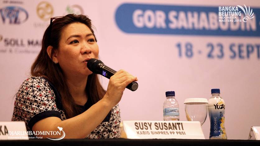 Kepala Bidang Pembinaan dan Prestasi PBSI, Susy Susanti. Kepala Bidang Pembinaan dan Prestasi PBSI, Susy Susanti.