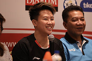 Liliyana Natsir saat konfrensi pers Daihatsu Indonesia Masters 2019 BWF World Tour Super 500.