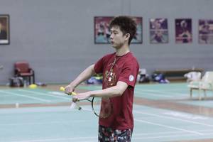 Pemain ganda putra Indonesia nomor satu dunia, Kevin Sanjaya Sukamuljo saat menjalani latihan di Pelatnas PBSI. (Foto: PP PBSI)