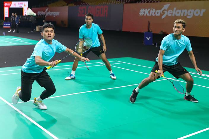 Sesi latihan tim Indonesia jelang BATC 2024 (Humas PP PBSI) Sesi latihan tim Indonesia jelang BATC 2024 (Humas PP PBSI)