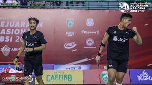 Selebrasi kemenangan Muhammad Rayhan Nur Fadilah/Rahmat Hidayat.