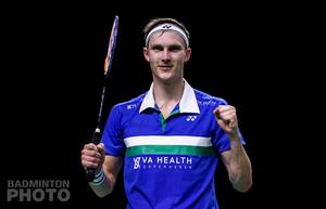 Selebrasi kemenangan Viktor Axelsen (Denmark). (Copyright: Badmintonphoto | Courtesy of BWF)
