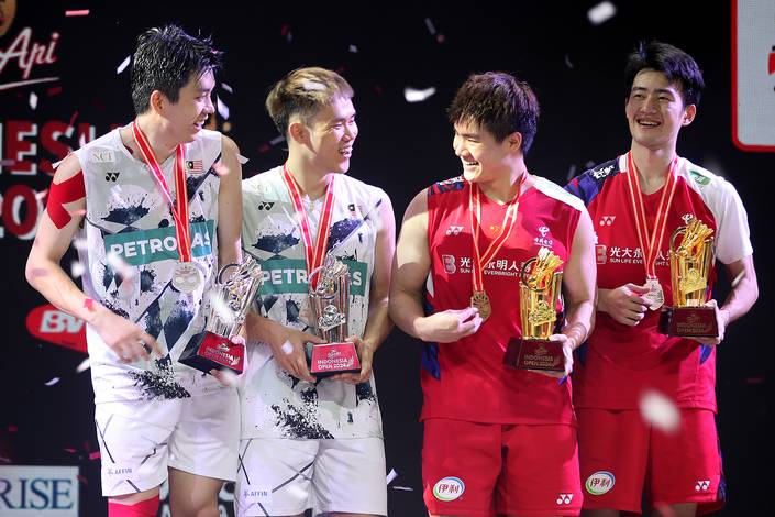 Man Wei Chong/Kai Wun Tee & Liang Wei Keng/Wang Chang (Djarum Badminton) Man Wei Chong/Kai Wun Tee & Liang Wei Keng/Wang Chang (Djarum Badminton)