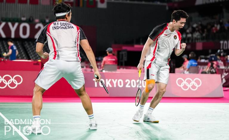 Selebrasi kemenangan Kevin Sanjaya Sukamuljo/Marcus Fernaldi Gideon (Indonesia). (Foto: BADMINTONPHOTO - Shi Tang) Selebrasi kemenangan Kevin Sanjaya Sukamuljo/Marcus Fernaldi Gideon (Indonesia). (Foto: BADMINTONPHOTO - Shi Tang)