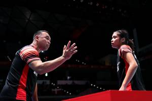 Kepala Pelatih Tunggal Putri Indonesia, Rionny Mainaky (kiri) menjabat sebagai Kepala Bidang Pembinaan dan Prestasi PP PBSI untuk masa bakti 2020-2024. (Foto: PBSI)