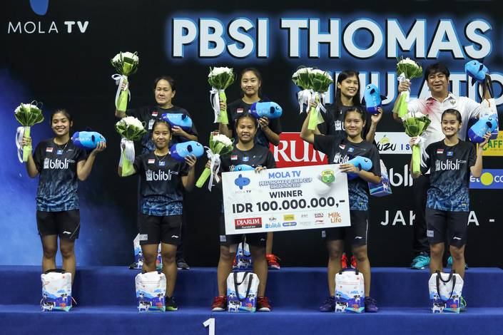 Tim Uber Garuda Pelatnas saat menjuarai Simulasi Piala Thomas & Uber 2020. (Foto: PP PBSI) Tim Uber Garuda Pelatnas saat menjuarai Simulasi Piala Thomas & Uber 2020. (Foto: PP PBSI)