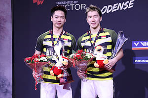 Kevin Sanjaya Sukamuljo/Marcus Fernaldi Gideon juara Denmark Open 2018 BWF World Tour Super 750.