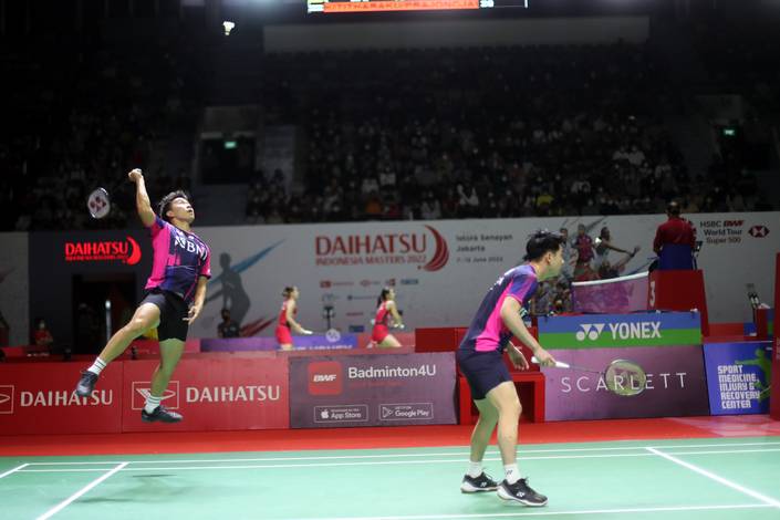 Marcus Fernaldi Gideon/Kevin Sanjaya Sukamuljo (Djarum Badminton) Marcus Fernaldi Gideon/Kevin Sanjaya Sukamuljo (Djarum Badminton)