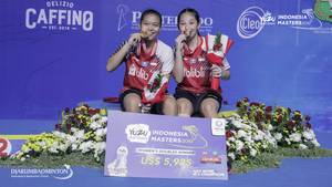 Ribka Sugiarto/Siti Fadia Silva Ramadhanti (Indonesia) saat menjuarai Indonesia Masters 2019 BWF Tour Super 100.