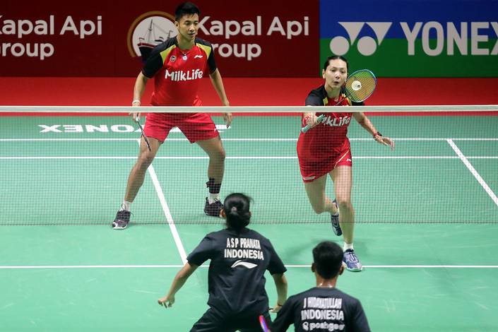 Laga semifinal ganda campuran Indonesia International Series 2022 antara Dejan Ferdinansyah/Gloria Emanuelle Widjaja dan Jafar Hidayatullah/Aisyah Salsabila Putri Pranata (Djarum Badminton) Laga semifinal ganda campuran Indonesia International Series 2022 antara Dejan Ferdinansyah/Gloria Emanuelle Widjaja dan Jafar Hidayatullah/Aisyah Salsabila Putri Pranata (Djarum Badminton)