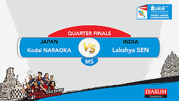 WORLD JUNIOR CHAMPIONSHIPS 2017 | MS QUARTER FINALS | NARAOKA (JPN) vs SEN (IND)