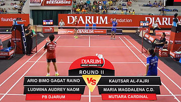 Ario Bimo Gagat Raino/Ludwina Audrey Naomi (Djarum Kudus) VS Kautsar Al-Fajri/Maria Magdalena Citra Dewi (Mutiara Cardinal Bandung)