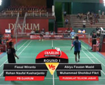 Feisal Wiranto/Rehan Naufal Kusharjanto (Djarum Kudus) VS Abiyu Fauzan Mazid/M. Shohibul Fikri (Pusdiklat Telkom Jabar)